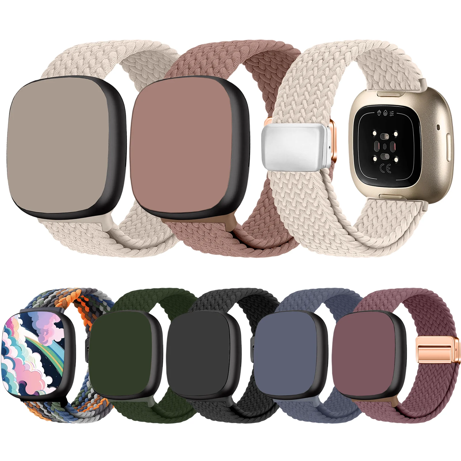 

Регулируемый магнитный эластичный спортивный ремешок для Fitbit Sense/Fitbit Versa 3/ Versa 4/ Sense 2