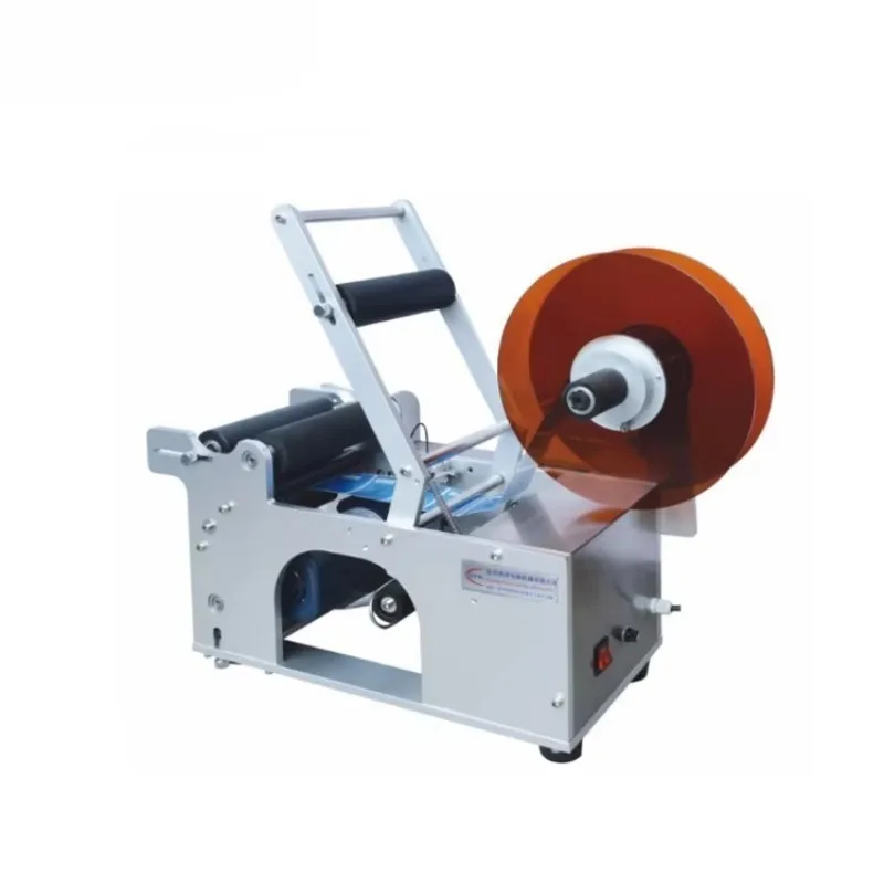 Bropac MT50 Tabletop Semi Automatic Manual Small Round Plastic Glass Bottle Can Paper Sticker Labeling Machine