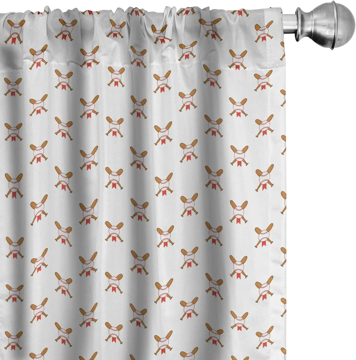 Baseball Bat Ball Print Curtains for Kids Room Window Decoration Sports Home Textile