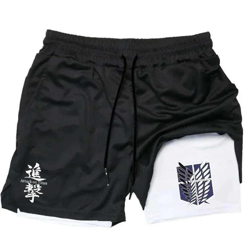 Mens Gym Quick-Dry Jogging Shorts Fitness Workout Running 2-in-1 Short Pants Men Sports Cycling Moisture Absorbing Towel Loop
