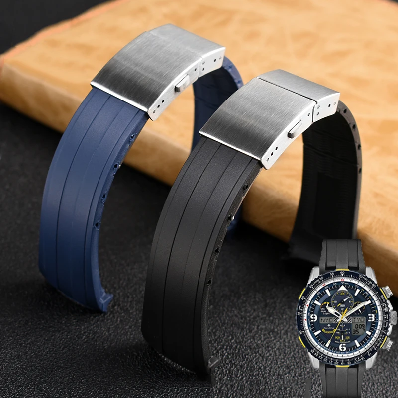 

Arc Mouth Rubber Watch Strap For Citizen Blue Angel 2nd Generation jy8078 Men modified Silicone Watch band 22mm Belt Bracelet