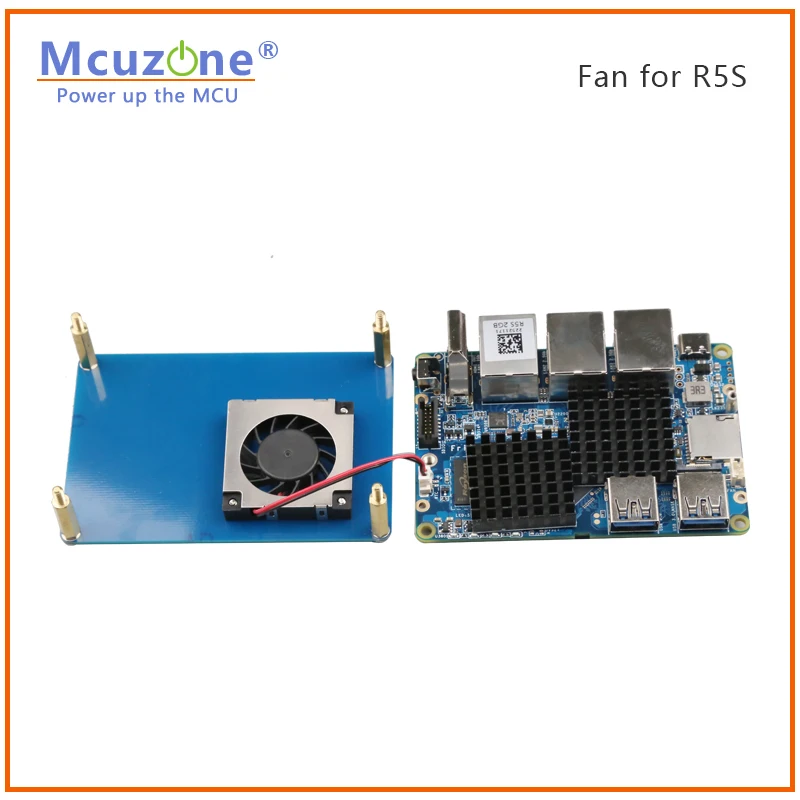 Fan for R5S,3507 Turbo Fan with 2xRadiator,Same size as NanoPi R5S PCBA,RK3568 Debian Ubuntu openwrt