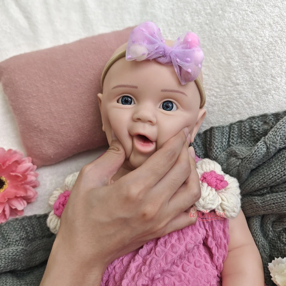 Adorable muñeca Reborn de silicona Artificial de 50CM para niña recién nacida con ojos abiertos para coleccionistas y alivio de la soledad
