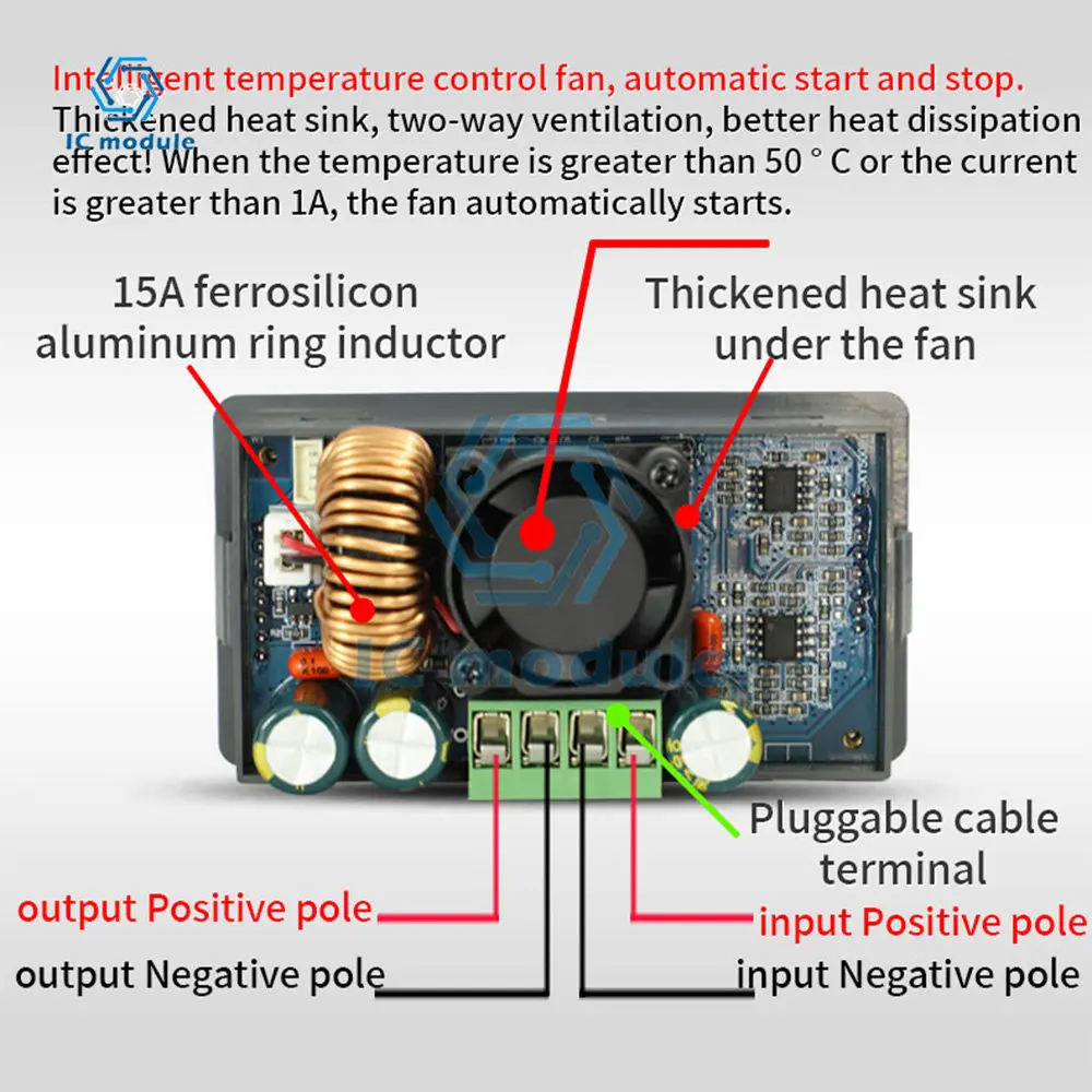 6-55V 400W XY5008E alimentatore regolato cc regolabile CNC tensione costante manutenzione corrente costante alimentazione modulo Step-down