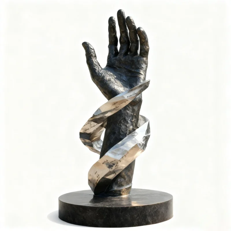Custom Message Band Buddha Hand Sculpture Personalized Gift Stainless Steel Figurative Art Sculpture