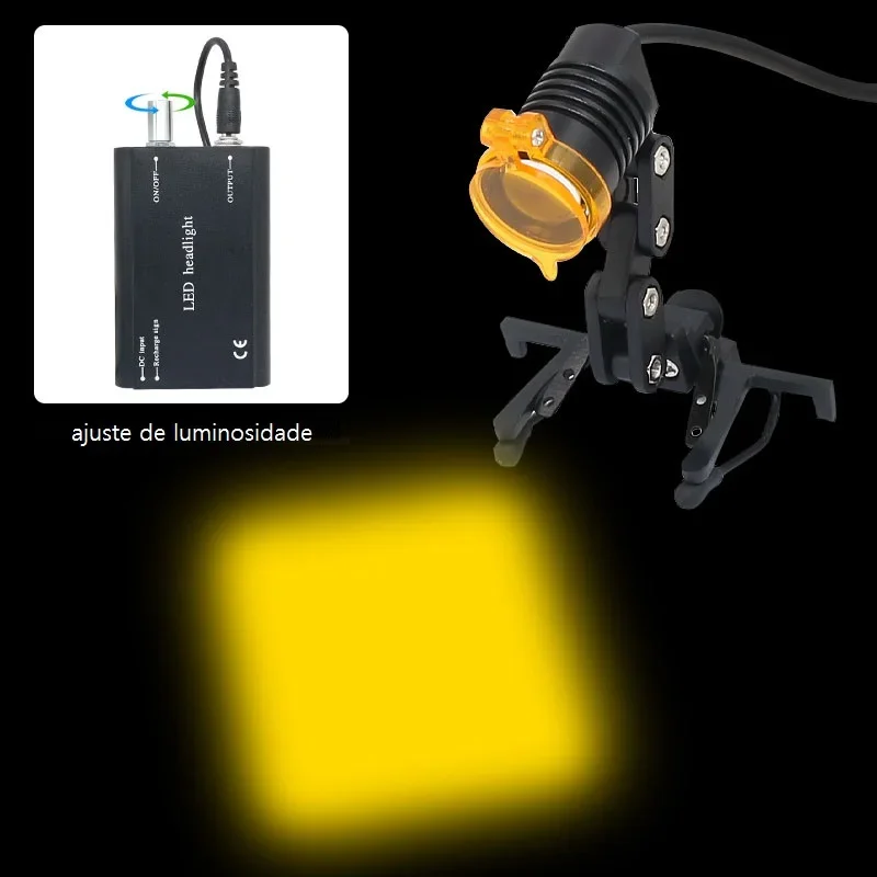 Imagem -05 - Led Head Light para Oral Surgical Dental Filte Clip Amarelo Lâmpada Recarregável Brilho Ajustável Farol Led 3w Óculos