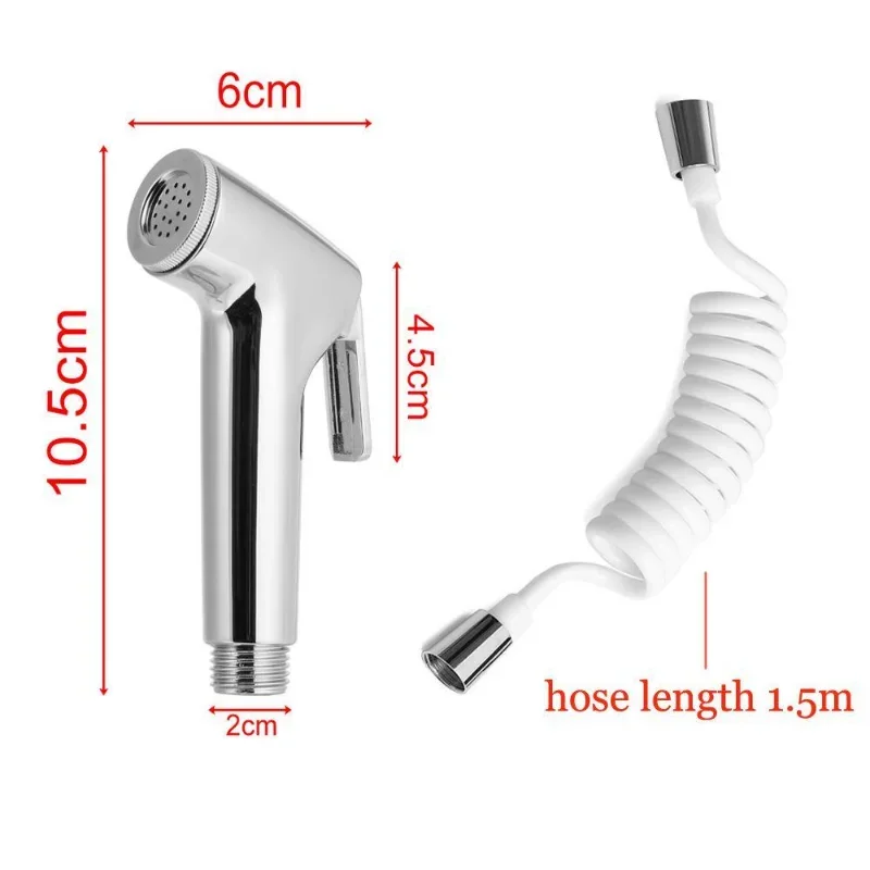 Portable Bathroom Seat Toilet Spray Gun with 1.5m Telephone Shower Hose Handheld Outdoor Cleaning Booster Flushing Device Nozzle