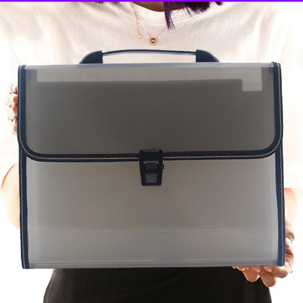 Durable-Portable Expanding File Folder 13 Pocket A4 Accordion File Document Organizer Test Paper Folder For Paper And Document,P