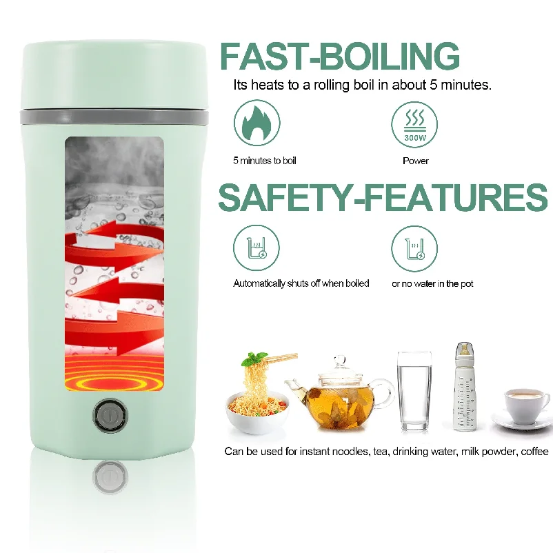 Portable Electric Kettles Cup Travel Bottle Warmer Tea Coffee Electric Kettle Boil Water Keep Warm Kitchen Appliances Travel