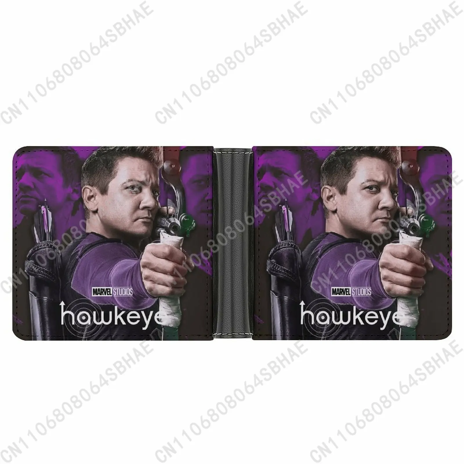 

Marvel Hawkeye Trendy Leather Wallet Teenage Male Woman Personalized Slim Credit Card Holder Small Purse Daily Use Cosplay