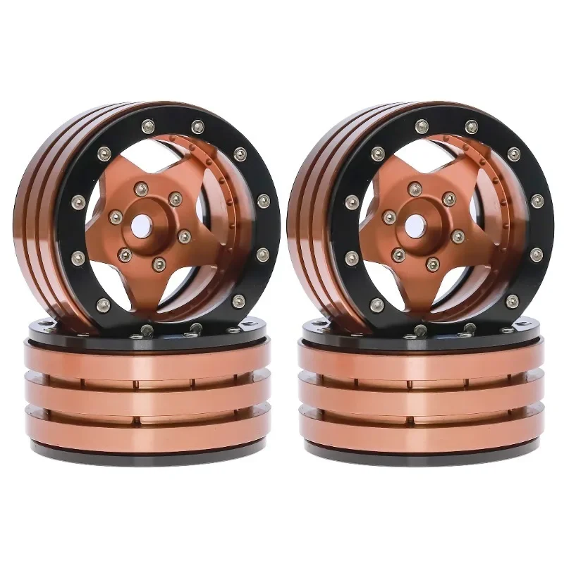 RC 1.9'' Metal Beadlock Wheels for Axial SCX10 TRX4  Redcat - Tornado Hole Rims, Off-Road Crawler, Durable Alloy RC Upgrade