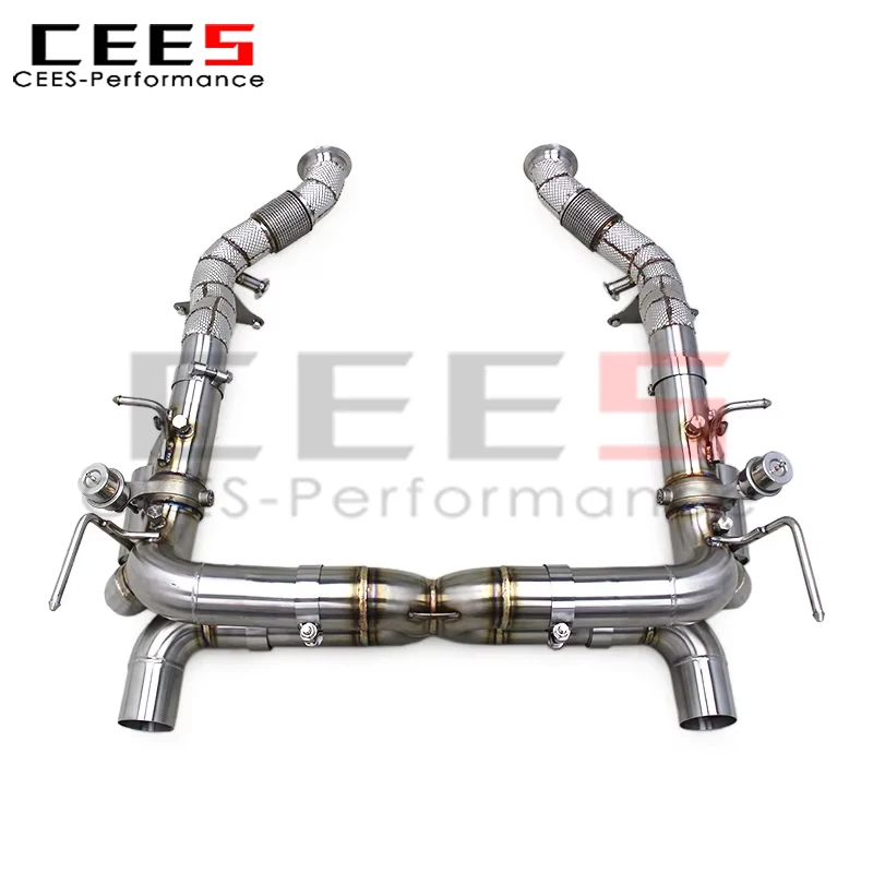 

cees Vacuum Valve Catback Muffler Exhaust with No Cat Downpipe for Ferrari F8 Spider/Tributo V8 3.9T 2019+ SS304 Exhaust System