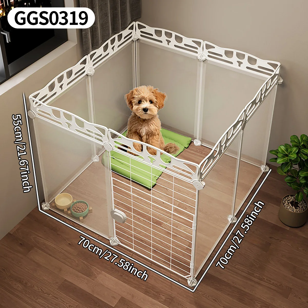 DIY Dog Fence with Toilet Area, Indoor Small Dog Pet Fence, Freely Combinable Puppy Isolation Fence