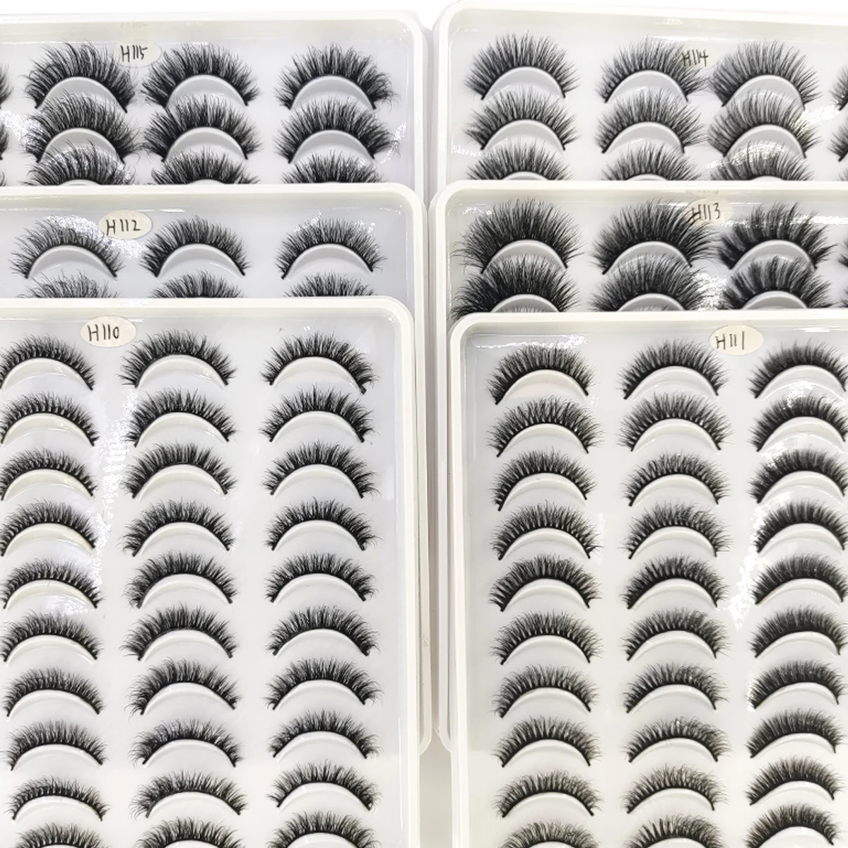 20 pairs of natural 3D artificial mink eyelashes false eyelashes makeup set mink eyelashes extended eyelashes short eyelashe