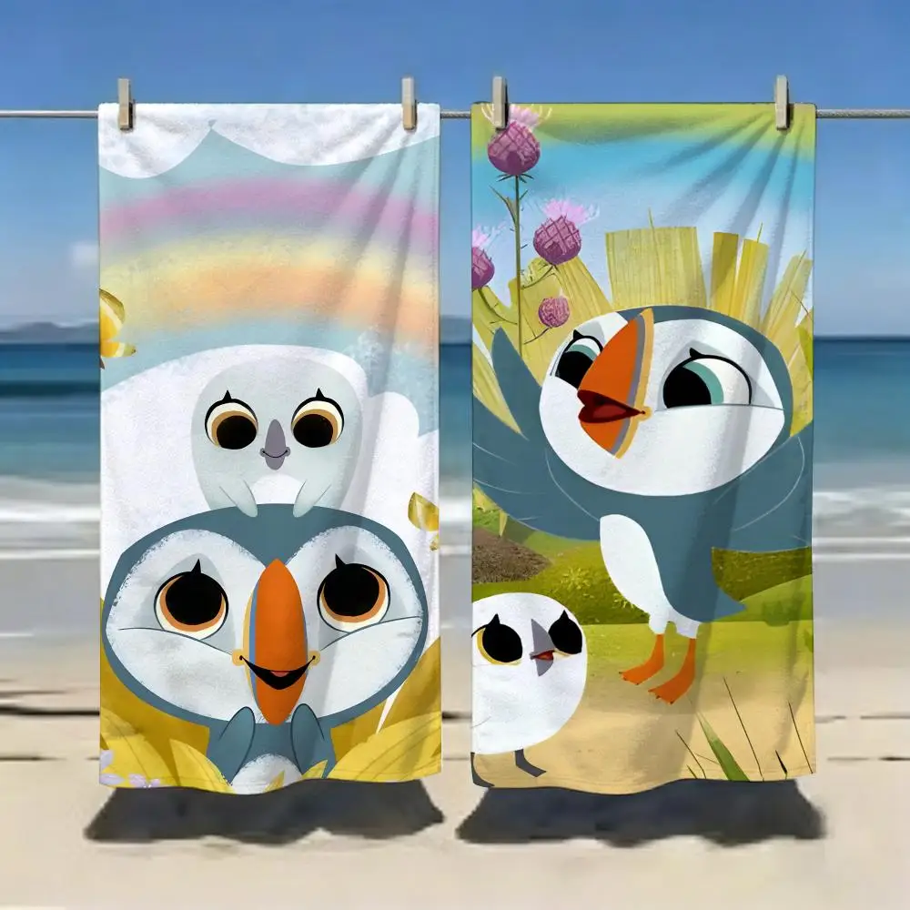 Family Cartoon P-Puffin Rock puffin Towel Microfiber soft Beach Towel for Travel Fitness Sauna Bathing Camping
