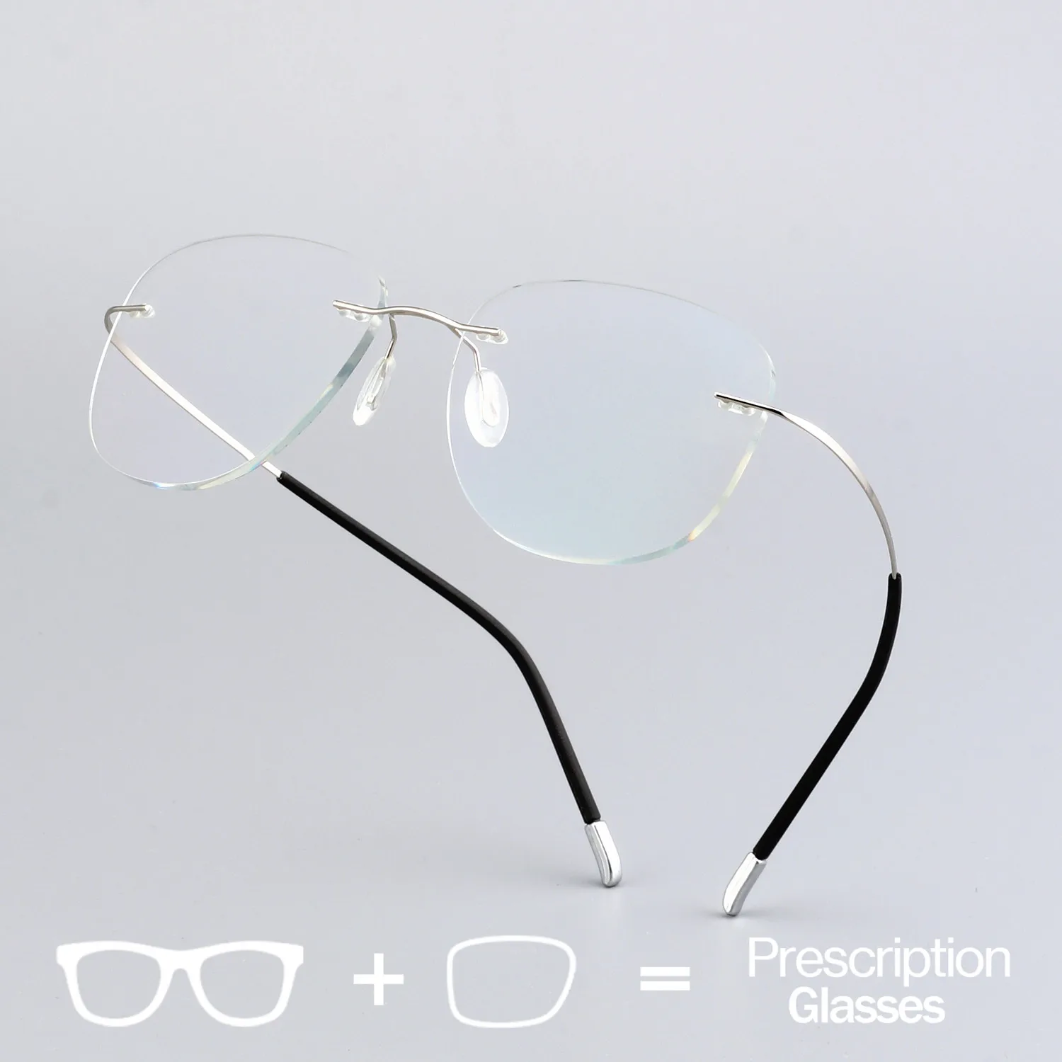 β-Titanium Prescription Glasses Transition Aviation Sunglasses Photochromic Rimless Eyeglasses Men  Myopia Multifocal Glasses