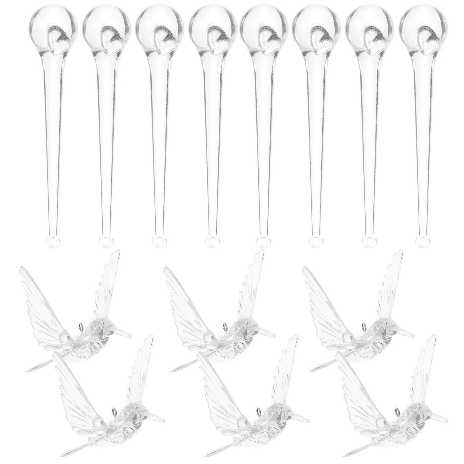 20Pcs Acrylic Clear Hummingbird Water Drop Pendant Hanging Decoration Wedding Party Crystal Chandelier Light Decor