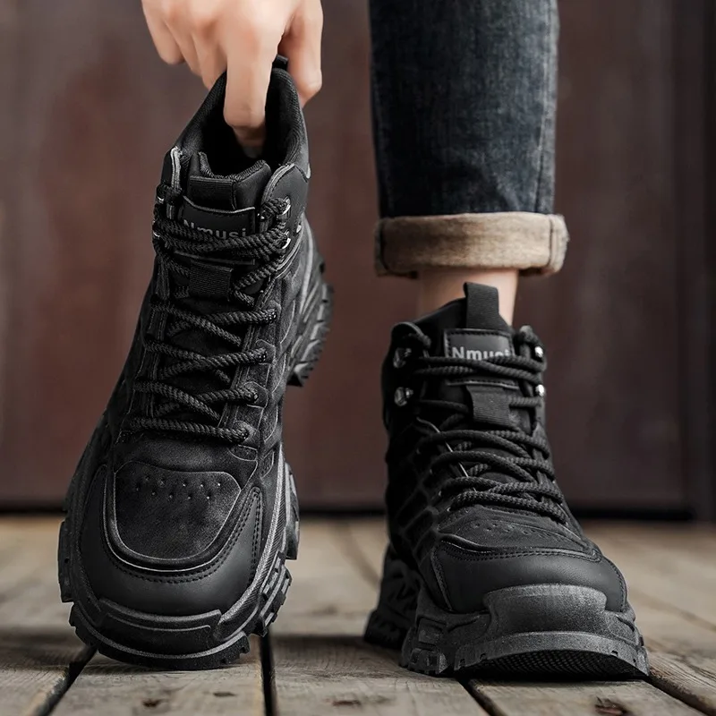 

Men's Boots Outdoor Waterproof Men Ankle Boots Men Platform Work Safty Shoes for Men Casual Hiking Shoes Breathable Men Sneakers