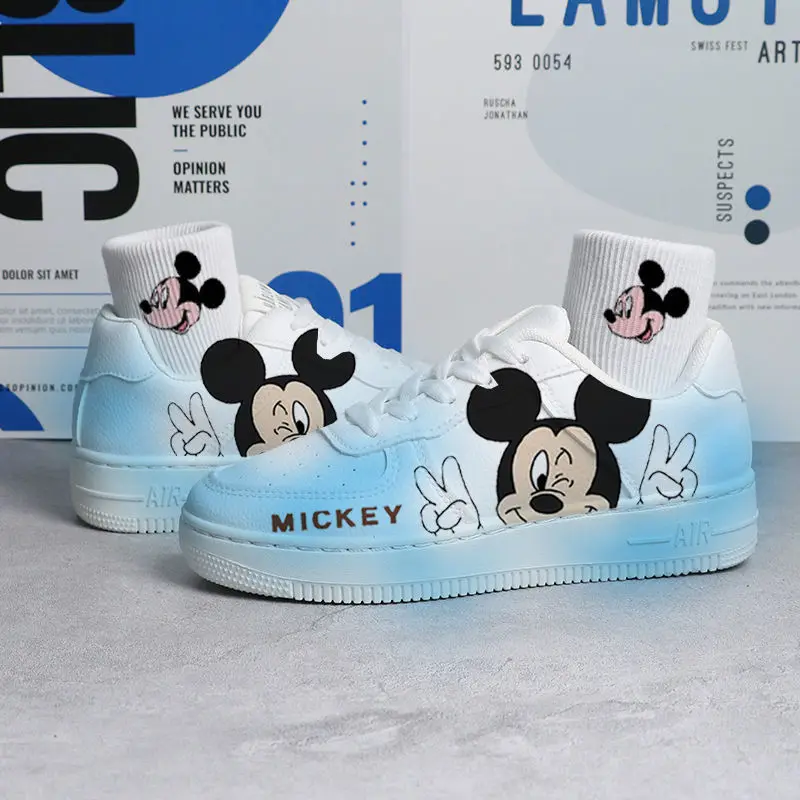 Disney Lilo & Stitch Print scarpe sportive scarpe da Tennis coppia scarpe bianche Cartoon Mickey Sneakers Winnie bambini scarpe Casual