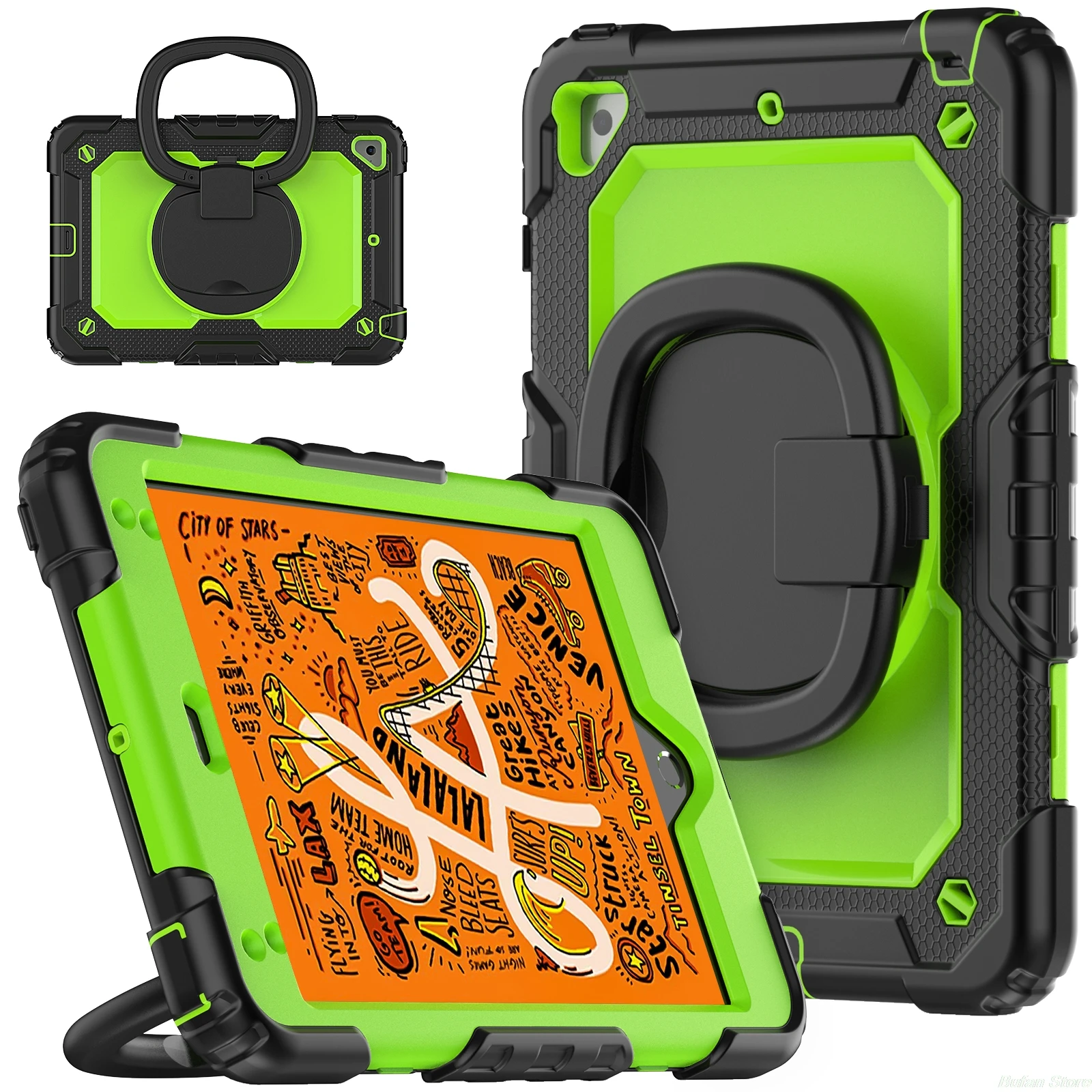 

Heavy Duty Kids Armor Silicone tablet case for Samsung Tab A9Plus A9 S6 Lite A8 A7 FOLDING HANDLE GRIP table case With a slot