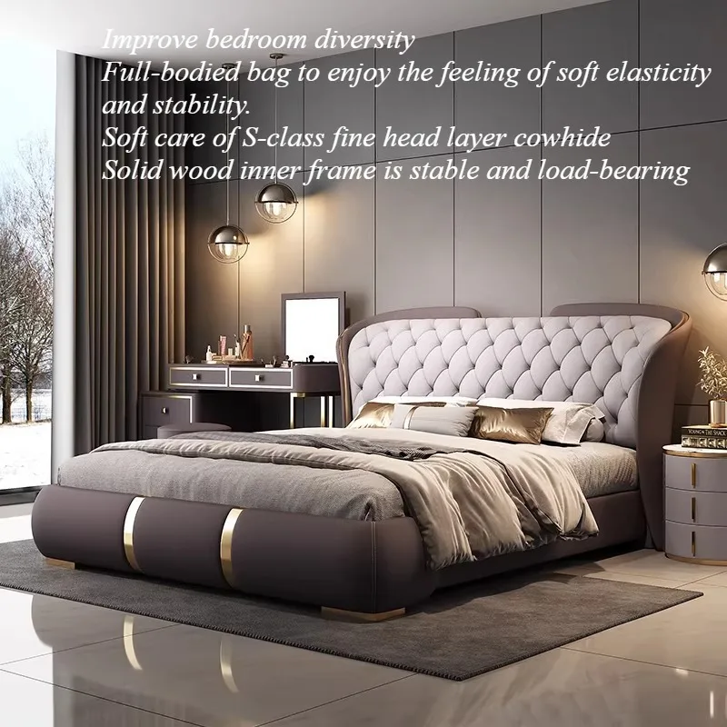 Storage Unique Bed Nightstands Queen Size Luxury Upholstered Bed Headboard Twin Cama De Lujo Para Dormitorio Bedroom Accessories