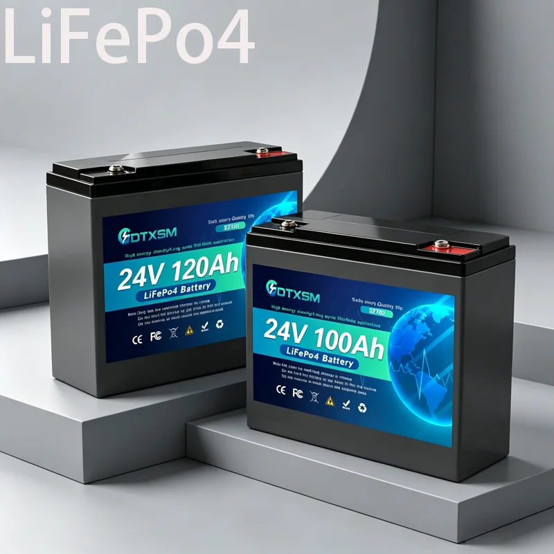 

100% New 24V LiFePO4 100Ah-120Ah Battery Has Built-in 200A Rechargeable Ferrous Lithium Phosphate Solar Off-grid Battery.