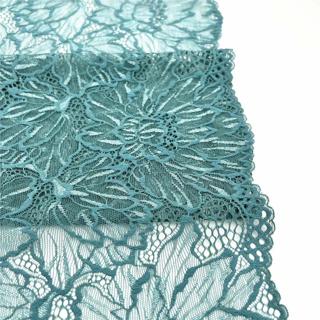 Elastic Lace Guarnição Lingerie com Prata, Costura Artesanato, DIY Vestuário Tecido, Vestido Acessório do Vestuário, Verde Escuro, Verde, 23cm de Largura, 3y/lote