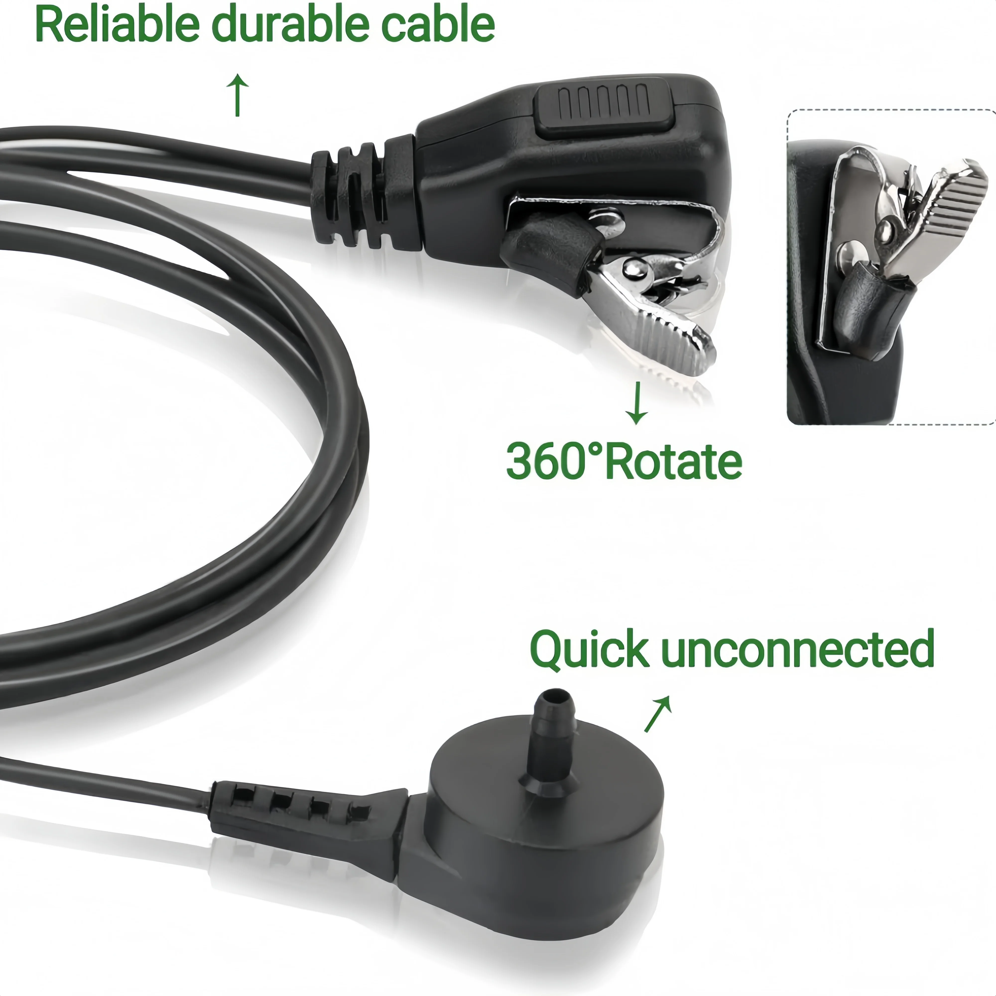 K Plug Walkie Talkies Earpiece with Mic Radio Earpiece for Baofeng K5 Plus BF-888S UV-5R BF-F8HP UV-17R UV-21R DM-32 UV-32