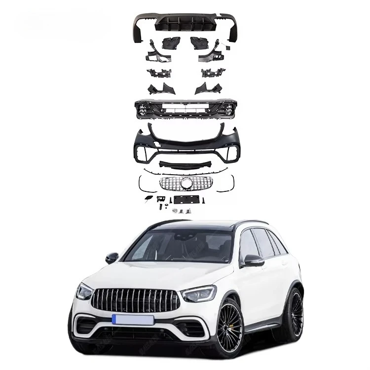 STLF High Quality 15-19 Body Kit for Mercedess Benzs GLC Upgraded to GLC63 Style  With Front Bumper Rear Diffuser Exhaust Tips