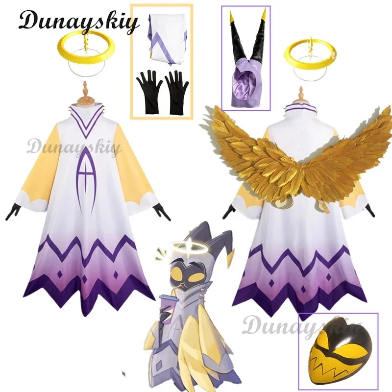 Hazbin Adam Cosplay Anime Hotel First Man Angel Halo Clothes Cosplay Costume Suit Unisex cos Halloween Party Angel Wings