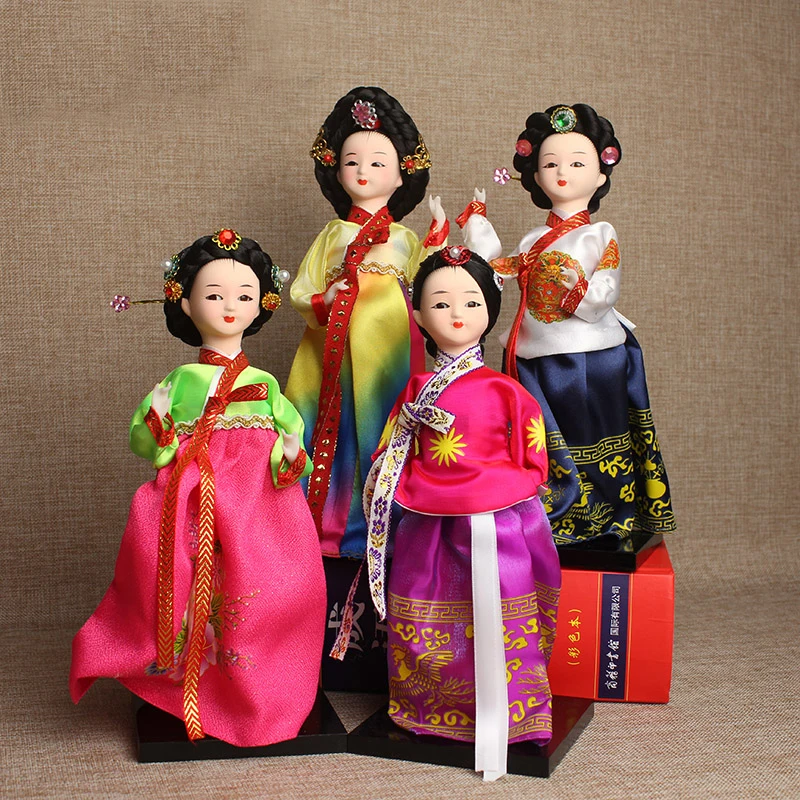 24CM Korea Hanbok Traditional Resin Furnishing Decorative Crafts Adorable For Wedding Ornaments