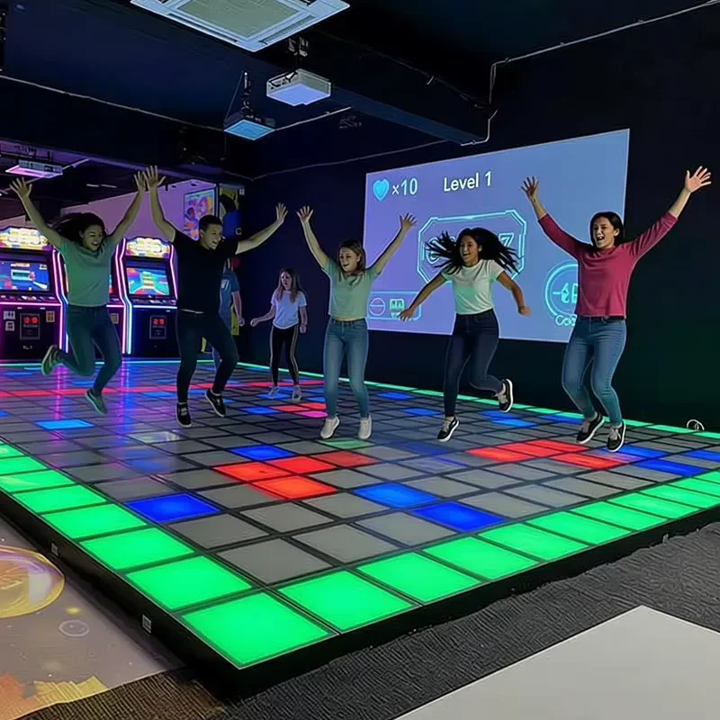 Interactive LED Floor Game - Multiplayer Active Games for Kids and Adults, Dancing Jumping Grid System