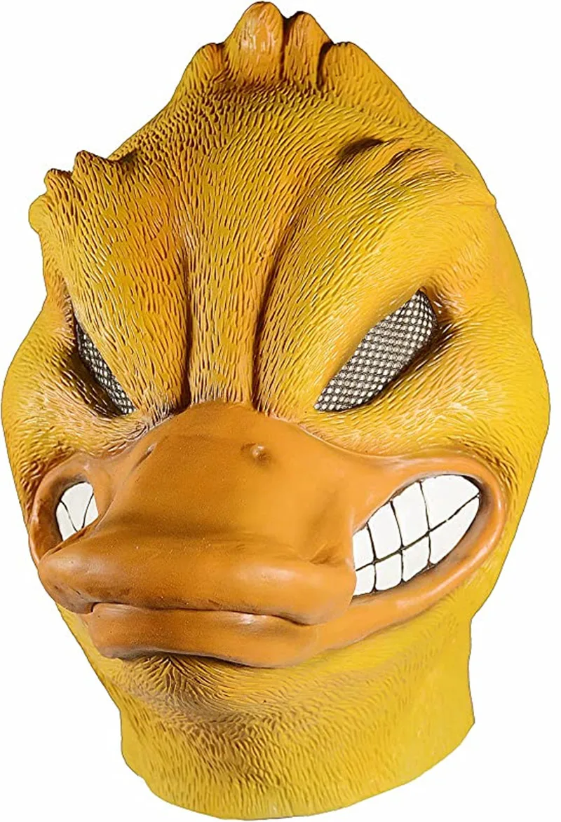 Halloween Costum Party Cosplay Animal Latex Mask Funny Duck Adult Head Cover - Yellow