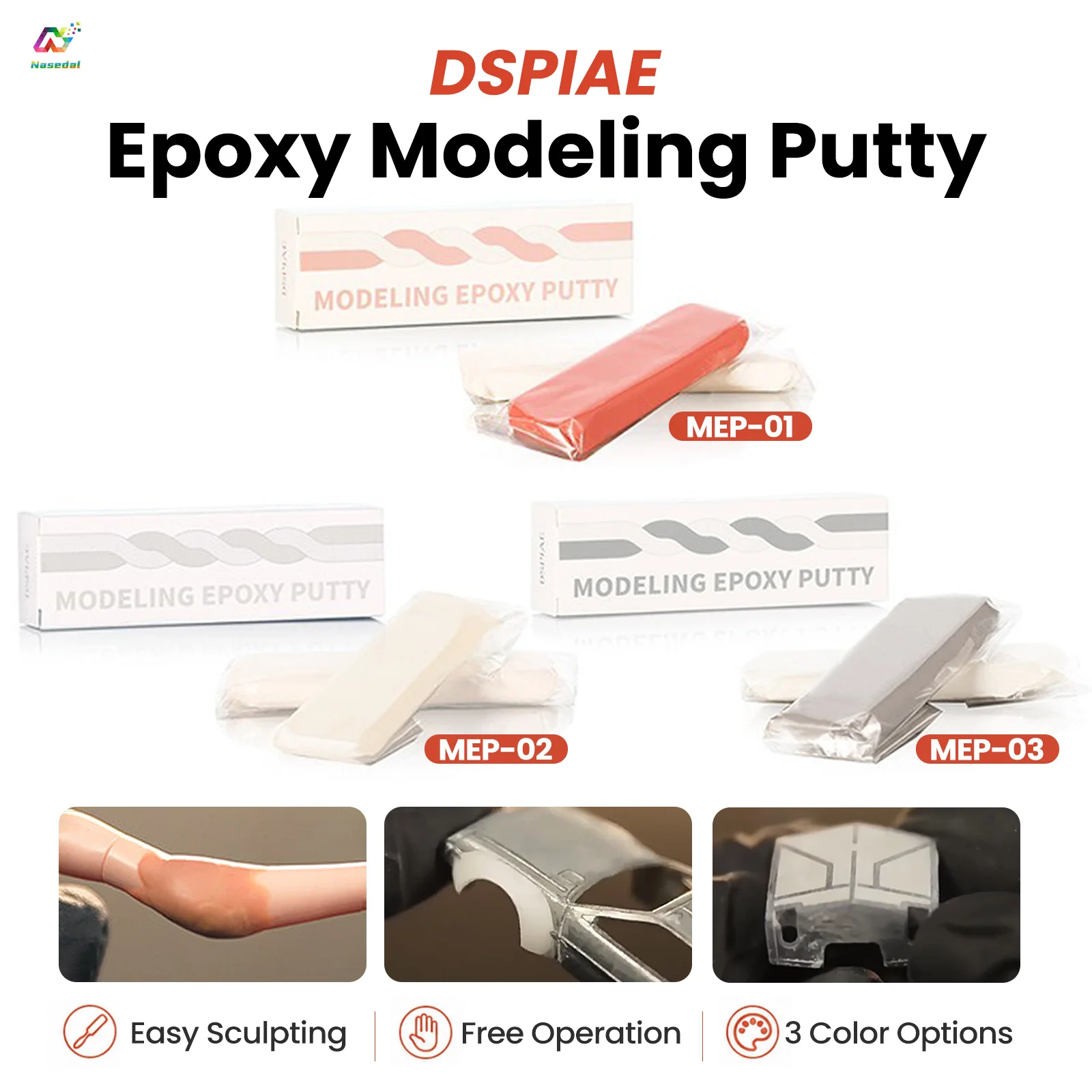 DSPIAE AB Epoxy Putty MEP-01/02/03 for Gundam Military Model Repair Gap Filling Shaping Strong Adhesion Easy Sculpt Molding Tool