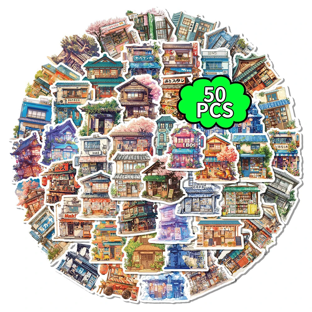 10/30/50 szt. Naklejki z motywami z kreskówek, retro, japońskie uliczne sklepy, vintage anime, naklejki graffiti, naklejki na laptopa, bagaż, telefon