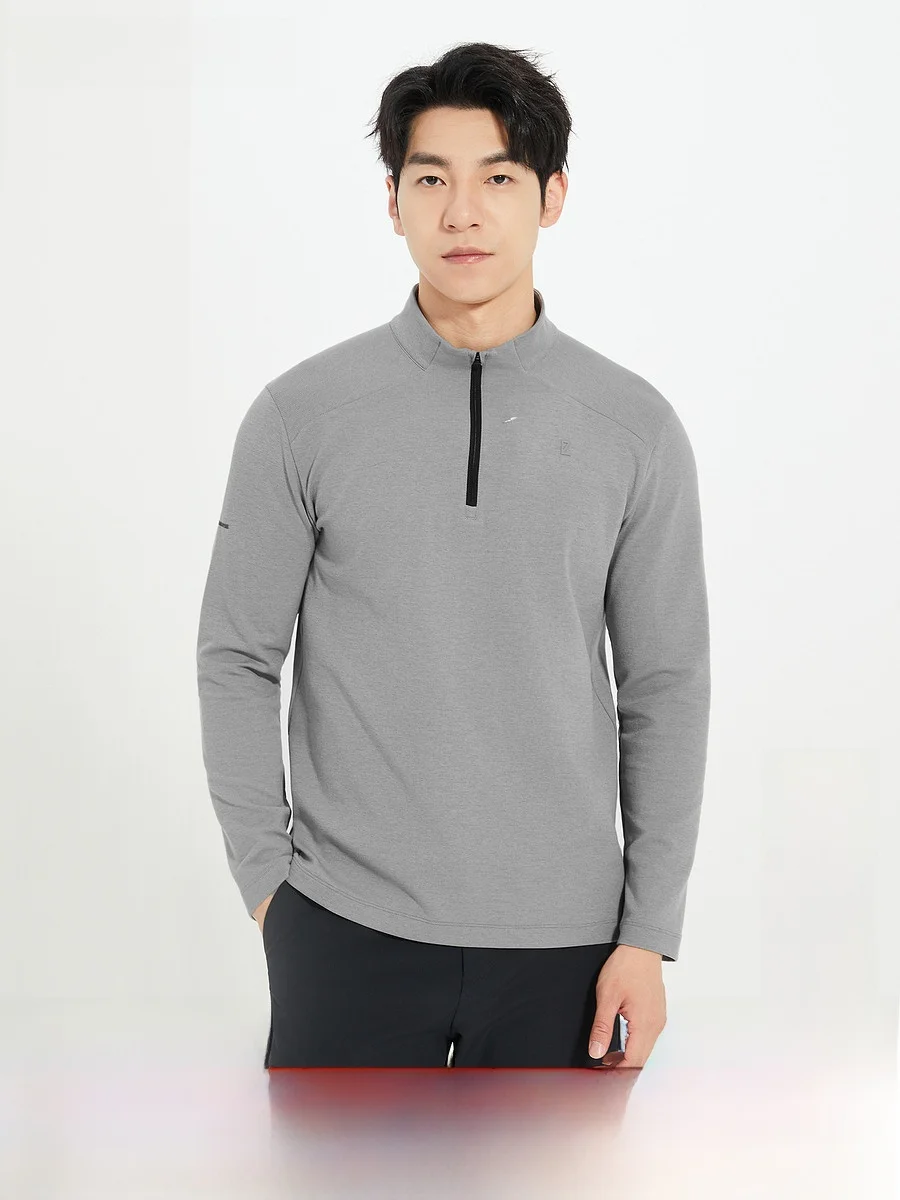Lilanz Casual Zipper Hoodie Men's Fashion Urban Style Standard Fit Long Sleeve Pure Color Micro Stretch Autumn New Top