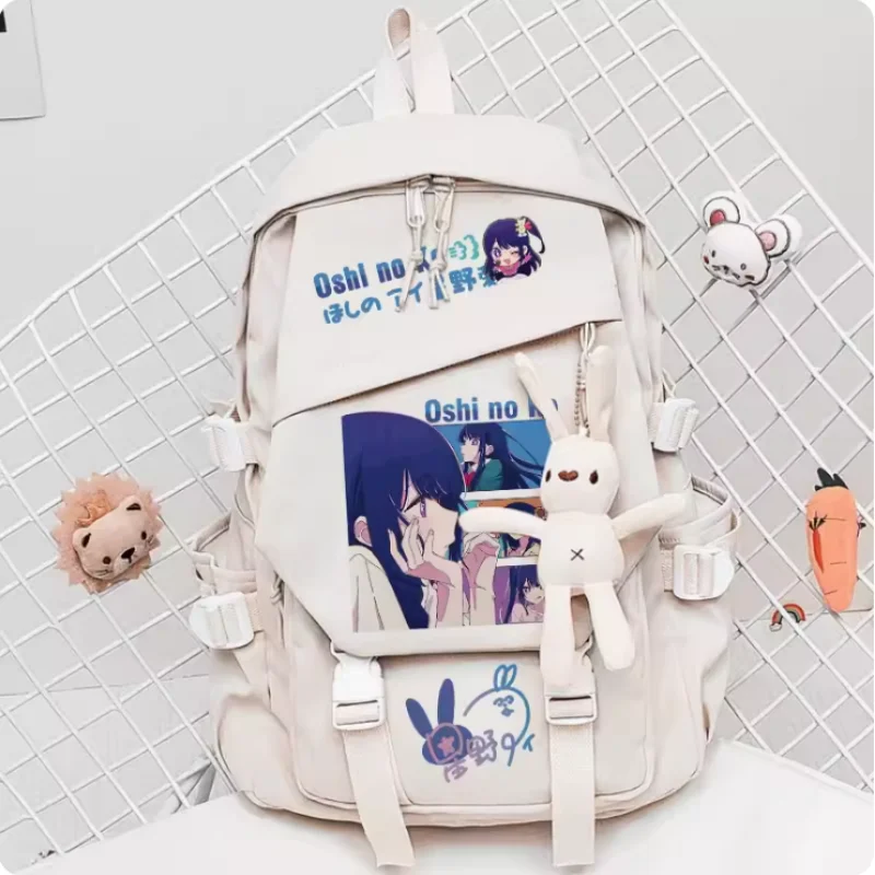 OSHI NO KO Hoshino Ai Anime mochila escolar de gran capacidad, bolsa de viaje para niño y adolescente