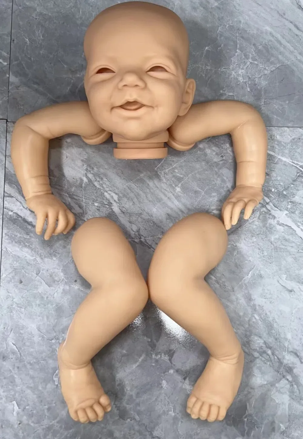 

20inch Reborn Doll Kit Charlie Lifeike fresh color Soft DIY Doll Parts with Cloth Body and Eyes Unfinished Unpainted Doll Kit