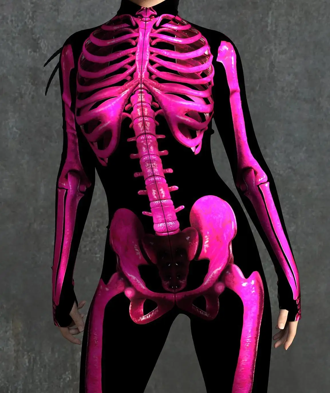 Damen Casual Totenkopf-Reißverschluss Zentai Bodysuit Skelett Stretch Cosplay Kostüm Jumpsuit für Halloween, Karneval, Party, Aerial Yoga – Detail 33