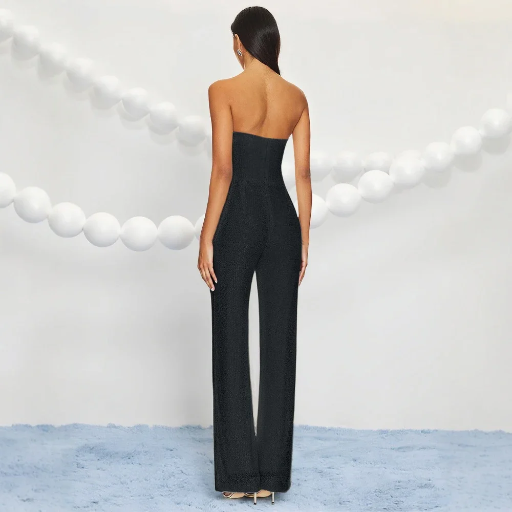 Overalls Frühling Sommer Chic Elegante Einfarbig Off Schulter Liebsten Knöchel Gerade Täglichen Overalls Für Frauen