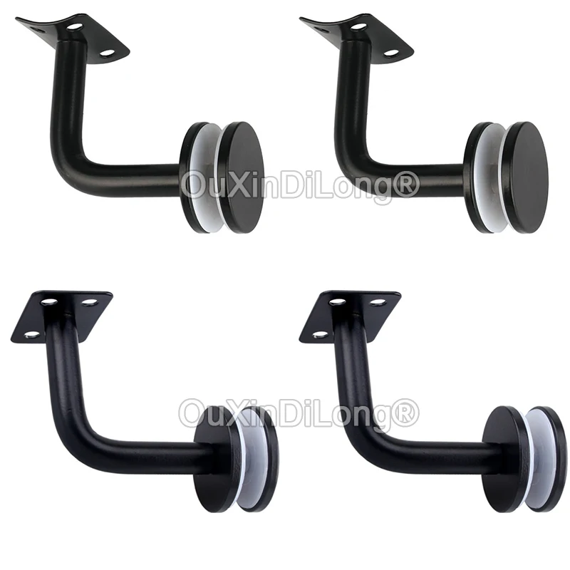 8PCS 40mm Base Diameter Black Color Stainless Steel Stair Guard Handrail Glass Mount Support Wall Bracket Hardware GF186