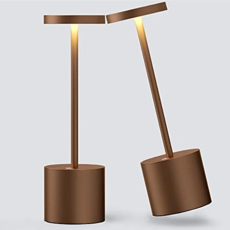 

2Pack Cordless Table Lamp, Rechargeable LED Battery 5000mAh Metal USB Portable Powered Desk Lamp, 3 Levels Brightness Light for