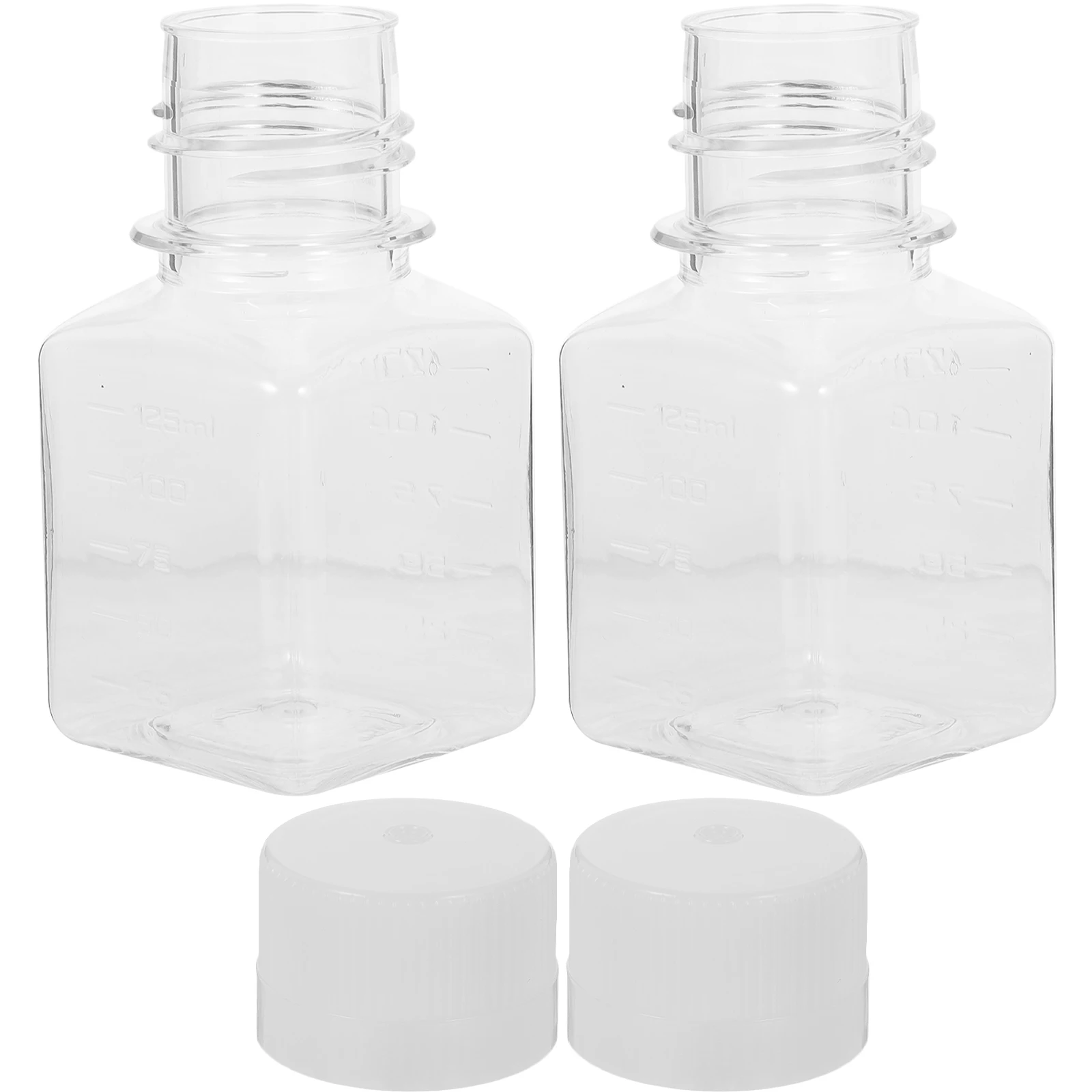 

2pcs Serum 125ml Plastic Reagent Vial Lab Container Narrow Plastic Reagent Bottle Mouth Sample Sealing Thickened