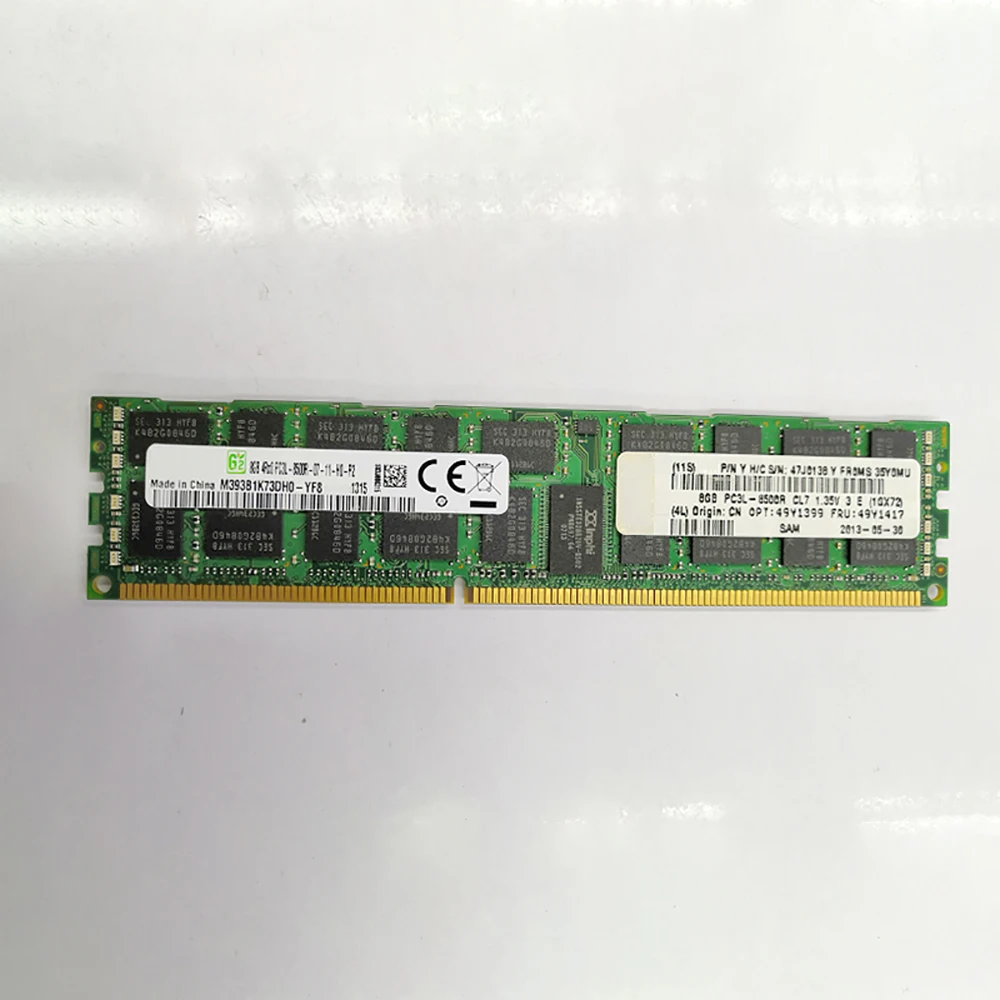 Server Memory 1 Pcs For IBM RAM X3850 X5 X3950 X5 8GB 8G 4RX8 1066 DDR3L PC3L-8500R ECC 49Y1399 49Y1417 47J0138 