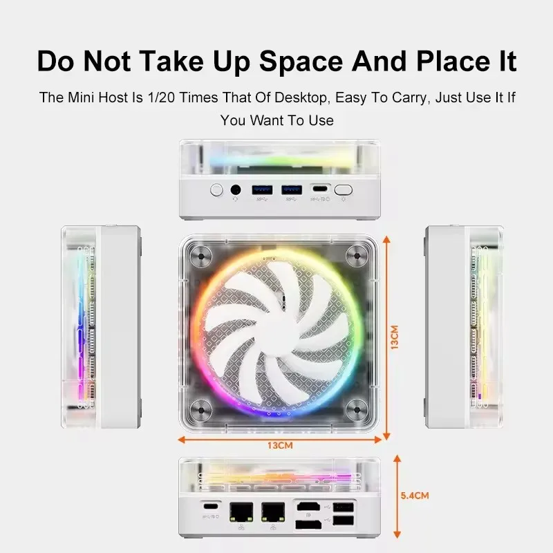 BKHD RGB 2*2.5G LAN كمبيوتر صغير للألعاب D7 AMD Ryzen 7 8845HS ES Oculink 2 * PCIe 2 * DDR5 USB4 Windows 11 كمبيوتر صغير لسطح المكتب WiFi6
