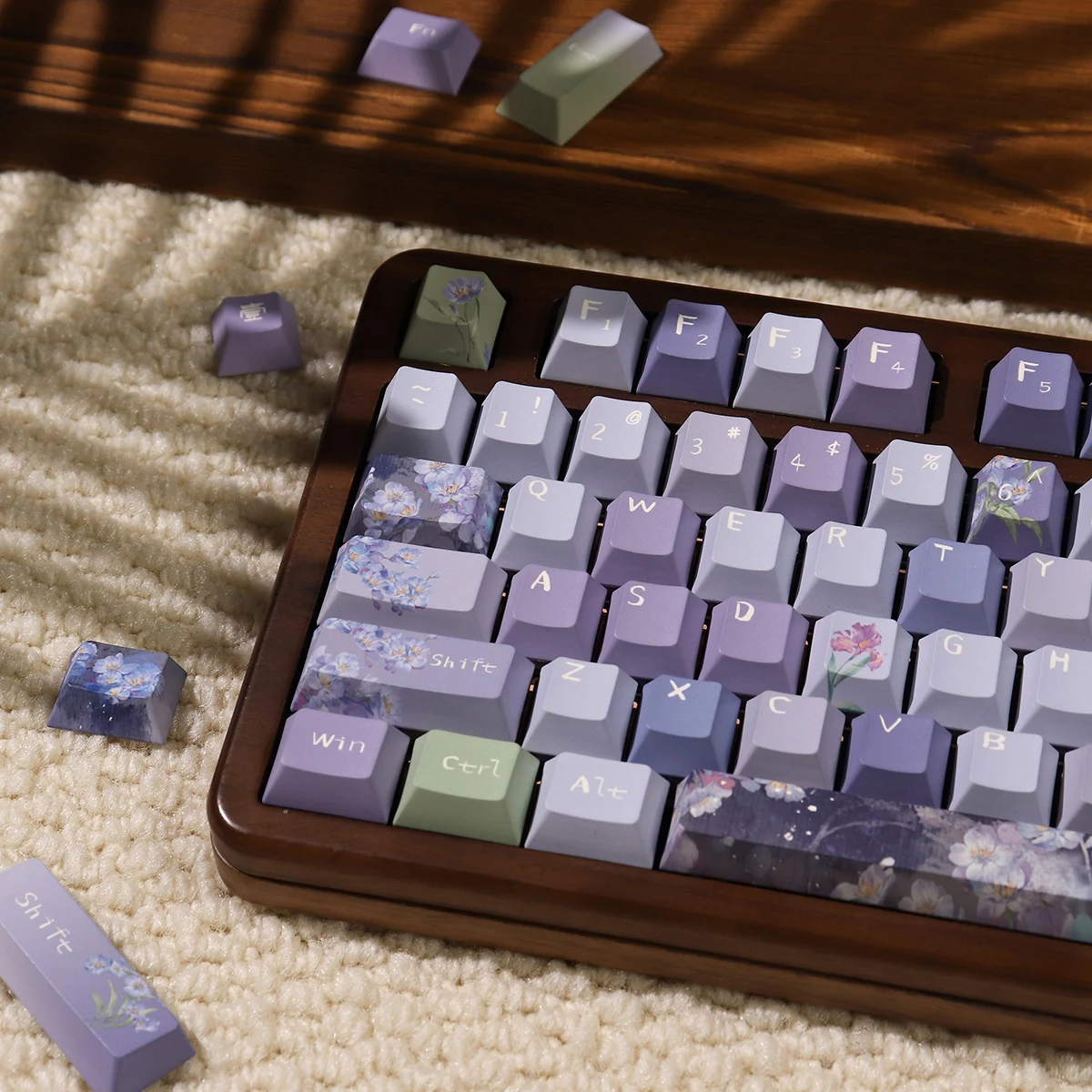 

Distant Mountain Lilac Keycap Set Cherry/URE Profile PBT Sublimation Mechanical Keyboard Keycaps Flower Element Purple Key Caps