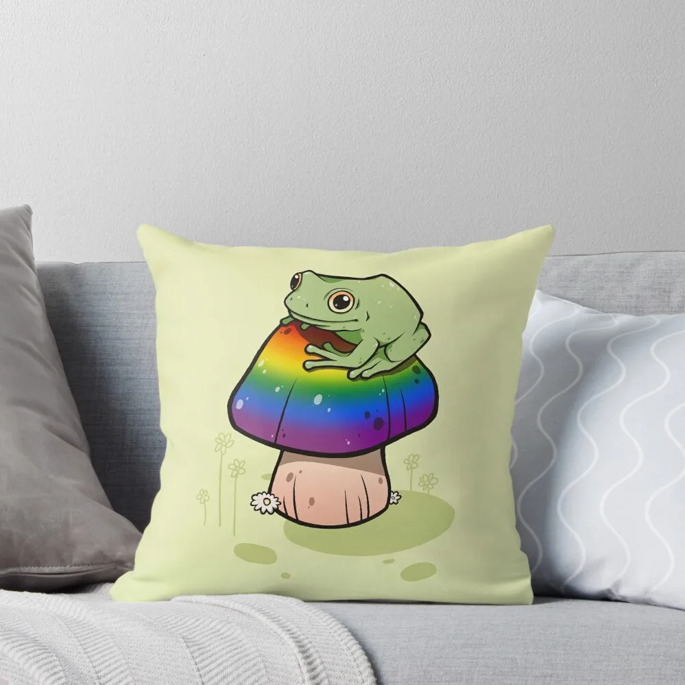 

Gay Pride Mushroom Frog Throw Pillow Plaid Sofa Decorative Cushions Rectangular Cushion Cover Luxury Pillow Case pillow