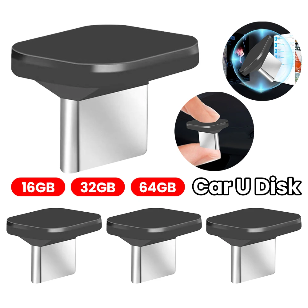 16GB/32GB/64GB Mini Car U Disk Stable Fast Transmission Mini Short Car U Disk Pendrive IPX-7 Waterproof for Car Computer TV