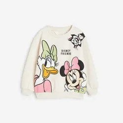 Autumn Disney Clothing Kids Long Sleeve Tops Mickey Minnie Print Casual Boys And Girls Cartoon Fashion Round Neck Sweatshirt