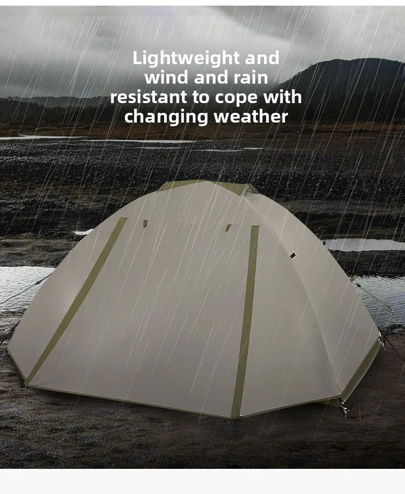 Hiking Mountaineering Camping Tent Outdoor Overnight Rainstorm Protection Lightweight Aluminum Rod Camping Supplies